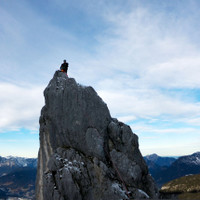 <span>Blick zurück, vor dem letzten schwierigen Aufschwung des Pflughörndls</span>