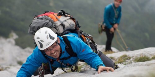 Kletterer im alpinen Gelände