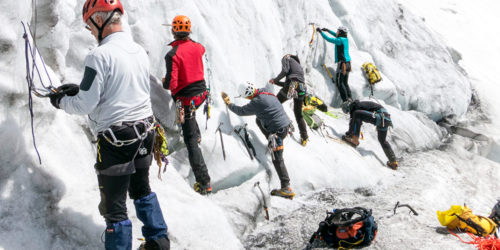 5 Bergsteiger Hochtourenkurs Aufbau