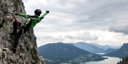 Kletterer in Klettersteig